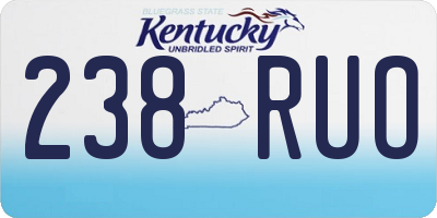 KY license plate 238RUO