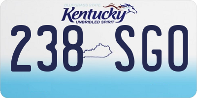 KY license plate 238SGO