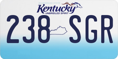 KY license plate 238SGR