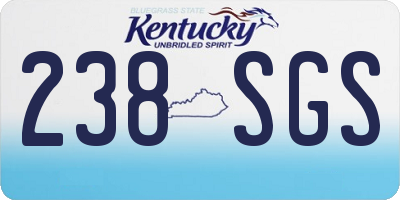 KY license plate 238SGS