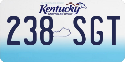 KY license plate 238SGT