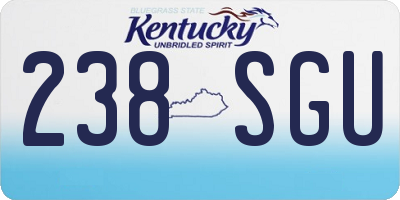 KY license plate 238SGU