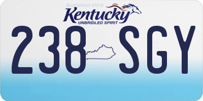 KY license plate 238SGY