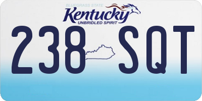 KY license plate 238SQT