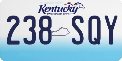 KY license plate 238SQY