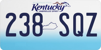 KY license plate 238SQZ