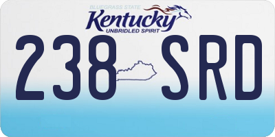 KY license plate 238SRD