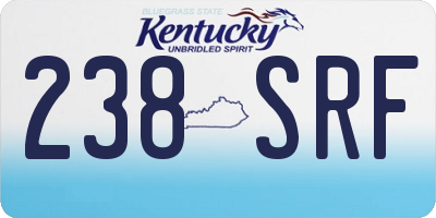 KY license plate 238SRF