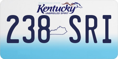 KY license plate 238SRI