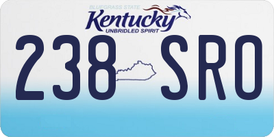 KY license plate 238SRO