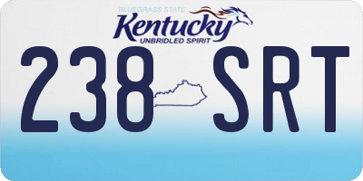 KY license plate 238SRT