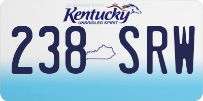 KY license plate 238SRW