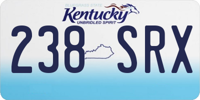 KY license plate 238SRX