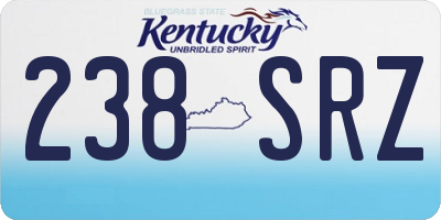 KY license plate 238SRZ