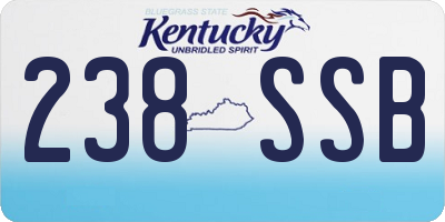 KY license plate 238SSB