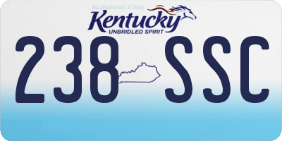 KY license plate 238SSC