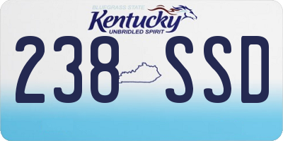 KY license plate 238SSD