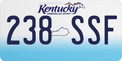 KY license plate 238SSF
