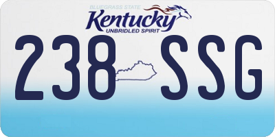 KY license plate 238SSG