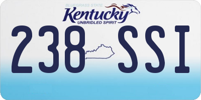 KY license plate 238SSI