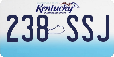 KY license plate 238SSJ