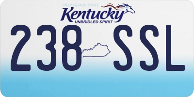 KY license plate 238SSL