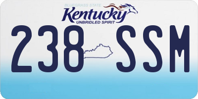 KY license plate 238SSM