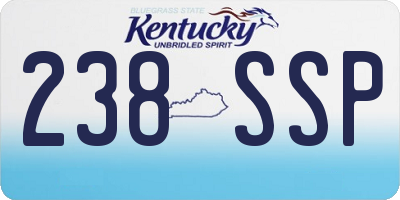 KY license plate 238SSP