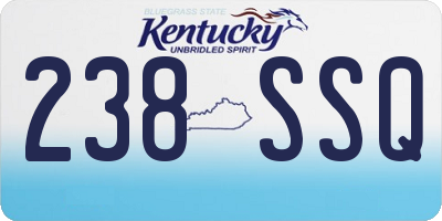 KY license plate 238SSQ