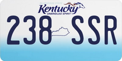 KY license plate 238SSR