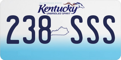 KY license plate 238SSS