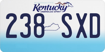 KY license plate 238SXD