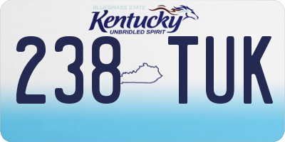 KY license plate 238TUK