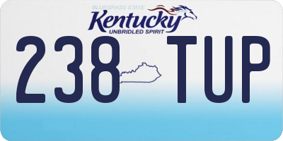 KY license plate 238TUP