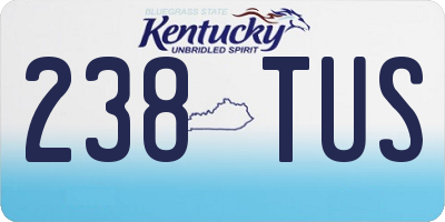 KY license plate 238TUS