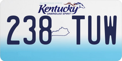 KY license plate 238TUW