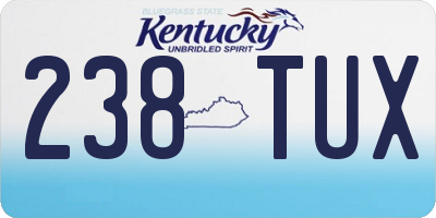 KY license plate 238TUX