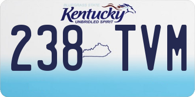 KY license plate 238TVM
