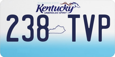 KY license plate 238TVP