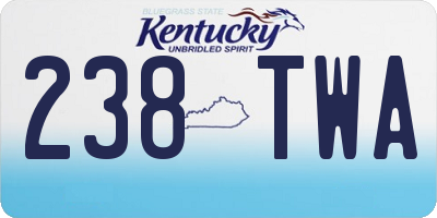 KY license plate 238TWA