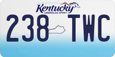 KY license plate 238TWC