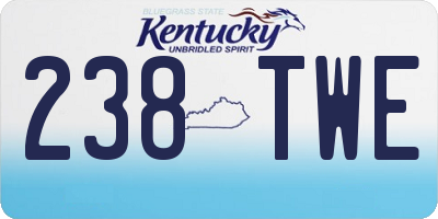 KY license plate 238TWE