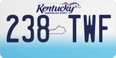 KY license plate 238TWF