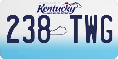 KY license plate 238TWG