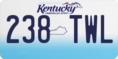 KY license plate 238TWL