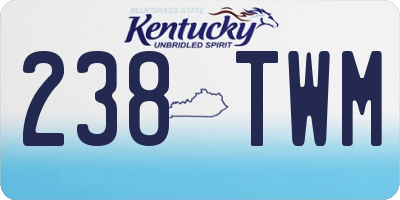 KY license plate 238TWM