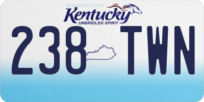 KY license plate 238TWN