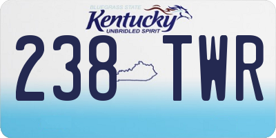 KY license plate 238TWR