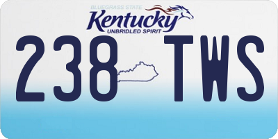 KY license plate 238TWS