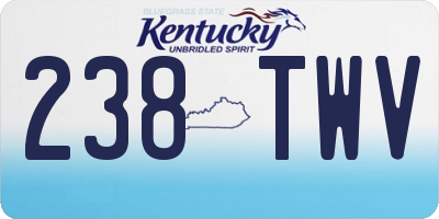 KY license plate 238TWV